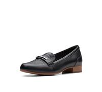 Clarks Juliet Aster, Mocasín Mujer, Piel Negra, 38 EU Estrecho