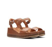 Clarks Kassanda Lily - Sandalias de cuña para mujer, Bronceado Cuero, 9 Wide