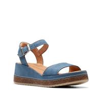 Clarks Kassanda LilySandalia para mujer, Nubuck azul, 39 EU