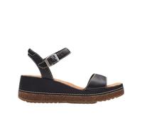 Clarks Kassanda Lily, Sandalia Mujer, Piel Negra, 38.5 EU