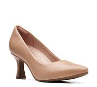 Clarks Kataleyna Gema, Zapatos de tacón Mujer, Beige Leather, 38.5 EU Ancho