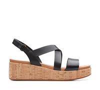 Clarks Kimmei Cork, Sandalias de cuña, para Mujer, Negro (Black), 39 EU