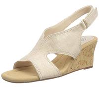 Clarks Kyarra Aster - Sandalias de cuña para mujer, Arena metalizada, 39 EU