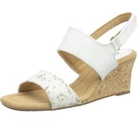 Clarks Kyarra Faye - Sandalias de cuña para mujer, color verde oliva, Piel blanca., 41.5 EU