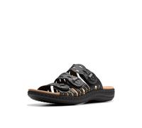 Clarks Laurieann Ruby, Sandalias Planas Mujer, Piel Negra, 38 EU