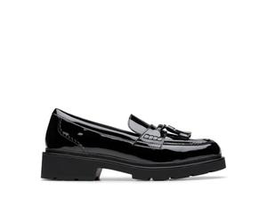 Clarks Lauryl Tassel, Black Pat, 3 UK, Pat Negro, 35.5 EU