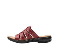 Clarks Leisa Amanda, Sandalia Mujer, Cuero Rojo, 41 EU Ancho