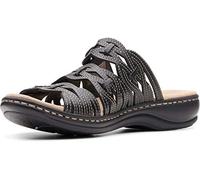 Clarks Leisa Faye, Sandalia Mujer, Piel Negra, 37 EU