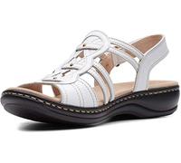 Clarks Leisa Janna, Sandalia Mujer, Piel Blanca, 39 EU