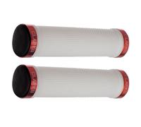Clarks Lock On Grips - Pair Of 130mm Double-Sided White Rubber Bike Handlebar Gr
