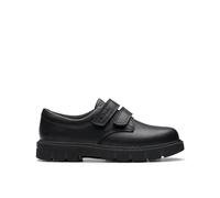 Clarks Lorcam Loop K, Oxford Plano Niños, Piel Negra, 32
