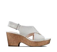 Clarks Maritsa Lara, Sandalias de Talón Abierto Mujer, Blanco (White Snake White Snake), 39 EU