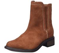 Clarks Maye Zip, Botas de Moda Mujer, Dark Tan Suede, 36 EU