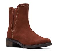 Clarks Maye ZipMid - Botas de pantorrilla para mujer, Gamuza marrón oscuro, 35.5 EU