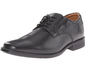 Clarks - Mens Smart - 10 UK - Clarks Tilden Plain Black Leather - Black Leather - 7 UK - H