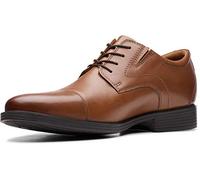 Clarks Men's Whiddon Cap Sneaker, Cuero marrón Oscuro., 10.5 UK Wide