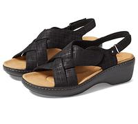 Clarks Merliah Echo, Sandalia con talón Mujer, Black Interest, 39 EU