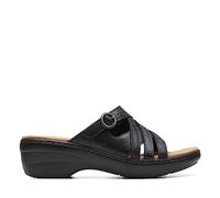 Clarks Merliah Holly, Sandalias deslizantes Mujer, Piel Negra, 41 EU