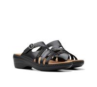 Clarks Merliah Holly, Sandalias deslizantes Mujer, Piel Negra, 43 EU