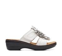 Clarks Merliah Raelyn, Sandalias deslizantes Mujer, Piel Blanca, 38.5 EU Ancho