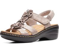 Clarks Merliah Sheryl Heeled Sandal, Taupe Metallic Synthetic, 7 Medium