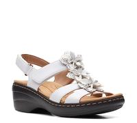 Clarks Merliah Sheryl - Sandalias para mujer, Combinación de cuero sintético/blanco, 38 EU