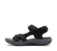 Clarks Mira Bay, Sandalia Mujer, Tela Negra, 38 EU Ancho