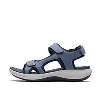 Clarks Sandalias planas Mira Bay para mujer, Textil azul vaquero, 40.5 EU