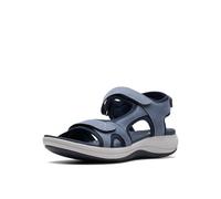 Clarks Mira BuchtFlat Sandalia para mujer, Tela azul vaquero, 7 UK Wide