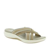 Clarks Mira Isle Slide Sandalia para mujer, Sand Combi Textile, 7.5 UK Wide