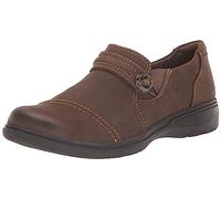 Clarks Mocasín Carleigh Pearl para Mujer, Gris Pardo Nobuk, 39 EU