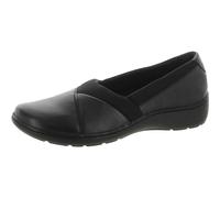 Clarks Mocasín Cora Charm para Mujer, Cuero Negro, 7.5 Wide