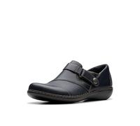 Clarks Mocasines Ashland Gem para Mujer, Cuero Azul Marino, 40 EU