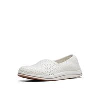Clarks Mocasines Breeze Emily para Mujer, Blanco (White Synthetic), 40 EU