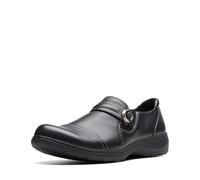 Clarks Mocasines Carleigh Pearl para Mujer, Cuero Negro, 7.5 Wide
