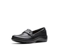 Clarks Mocasines Cora Amanda para mujer, Cuero negro, 12