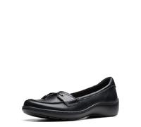 Clarks Mocasines Cora Haley para Mujer, Cuero Negro, 5