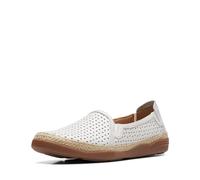 Clarks Mocasines Elaina Ruby para Mujer, Cuero Blanco, 40 EU