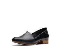 Clarks Mocasines Juliet Trim para mujer, Cuero negro, 10 Wide
