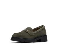 Clarks Mocasines Lauryl Step para Mujer, Color Oliva Oscuro, Talla 5