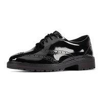 Clarks Mocasines Scala Brillantes para niña, Silueta Atemporal, Plantilla de Espuma Suave, tecnología de Control de olores, Ajuste Amplio Disponible, Black, 3.5 UK