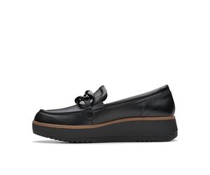 Clarks Mocasines Zylah May para Mujer, Piel Negra, 38 EU