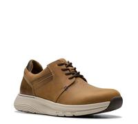 Clarks Motion Trek - Tenis de punta lisa para hombre, Cuero Bronceado Oscuro, 42.5 EU