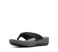 Clarks Mujeres Arla Glison Punta Abierta Casual Chanclas, Black Fabric, 39 EU