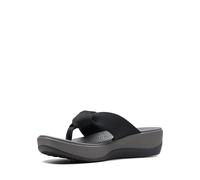Clarks Mujeres Arla Glison Punta Abierta Casual Chanclas, Black Fabric, Talla 7