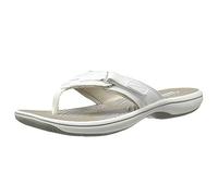 Clarks Mujeres Breeze Sea Punta Abierta Casual Chanclas, New White Synthetic, Talla 5