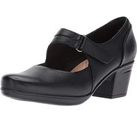 Clarks Mujeres Emslie Lulin Punta Redondeada Correa de Tobillo Piel Zapatos Mary Jane, Black, Talla 10