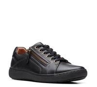 Clarks Nalle - Tenis de encaje para mujer, negro/negro, talla 10 ancha, Negro/Negro, 40 EU