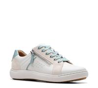 Clarks Nalle Zen - Tenis para mujer, Piel combinada blanca, 7.5 Wide