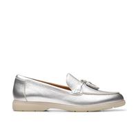 Clarks Narini Edge, Mocasín Mujer, Silver Leather, 40 EU